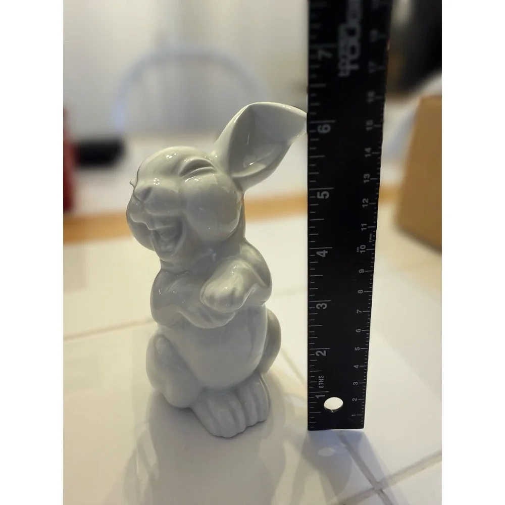 Vintage Rosenthal Germany Porcelain White Laughing Bunny Rabbit Figurine 6